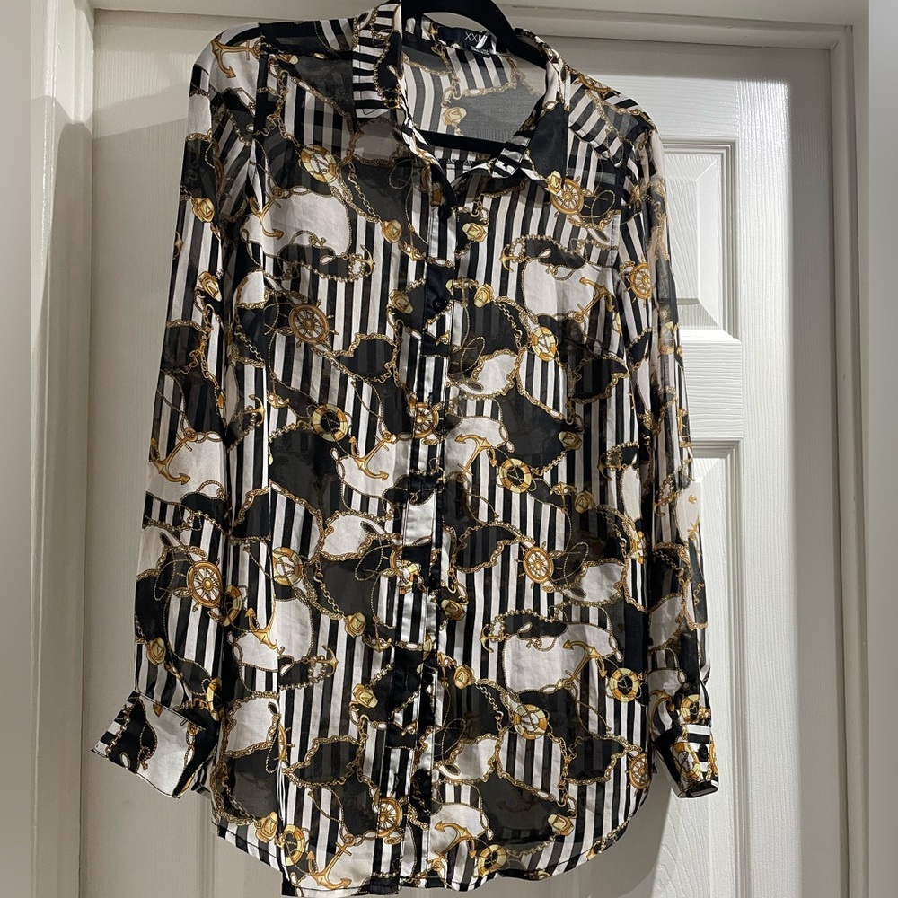 Chained Button Up Top